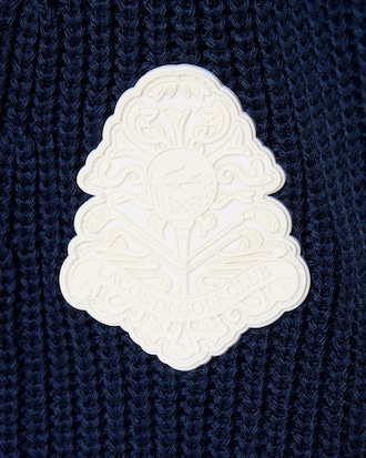 Golfcardigan van Gemengde Wol met Badge Accenten