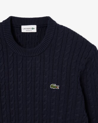 Sweater, Gebreid katoen met kabelpatroon