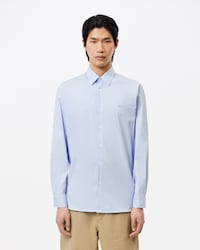 Slim Fit Gestreept Stretch Popeline Hemd