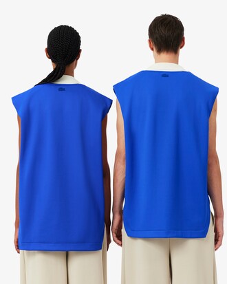 Runway Satijnen Gebreide Mouwloze Sweatshirt met V-hals