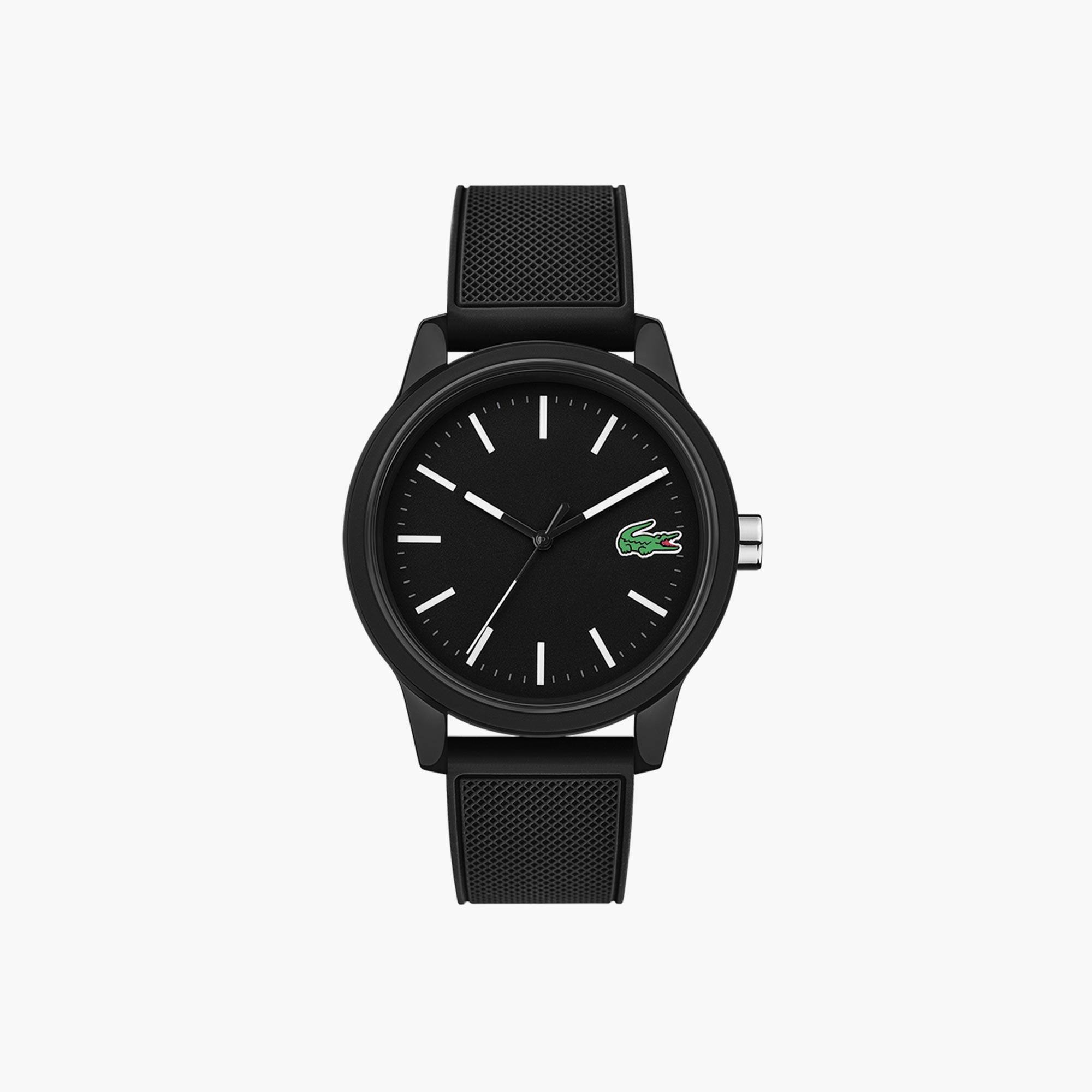 Horloge Lacoste.12.12 heren met zwarte siliconen band | LACOSTE