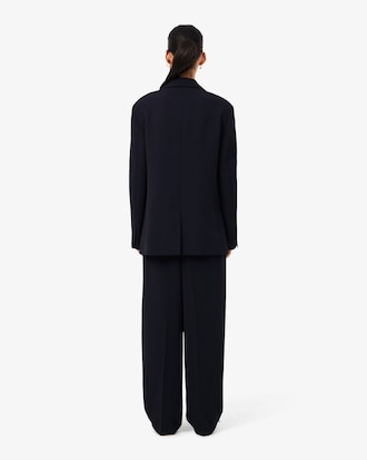 Oversized Vloeiende Piqu&eacute; Kostuumbroek