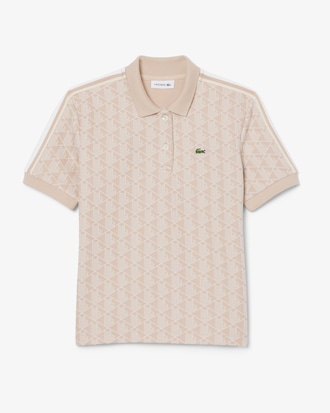 Slim Fit Monogram Jacquard Polohemd