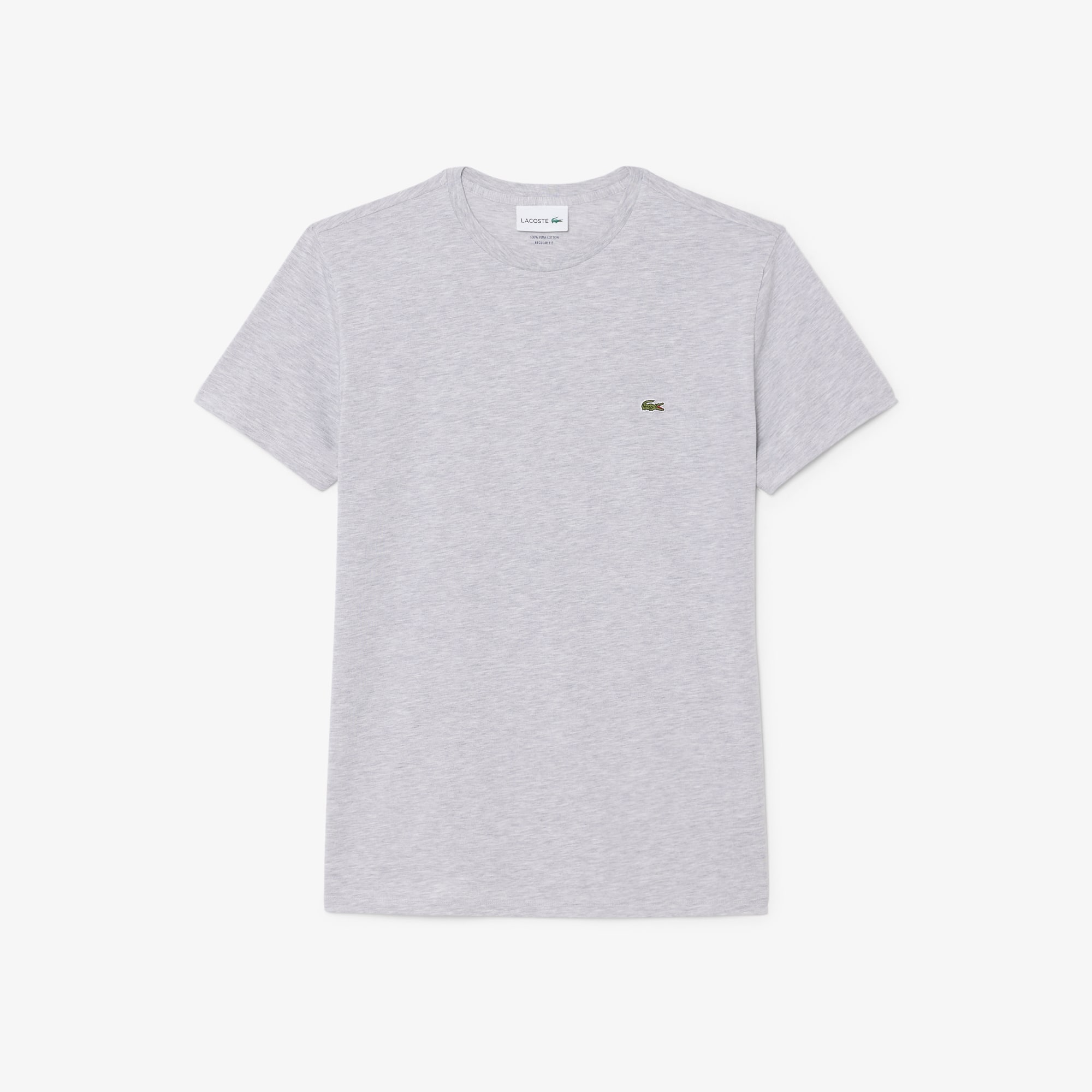 T-shirt met ronde hals van effen pima 