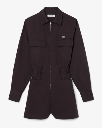 Stretch Gabardine Playsuit met Polokraag