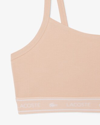 Stretch Katoenen Bralette met Logoband