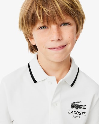 Petit Piqu&eacute; Polo met Gestreepte Kraag