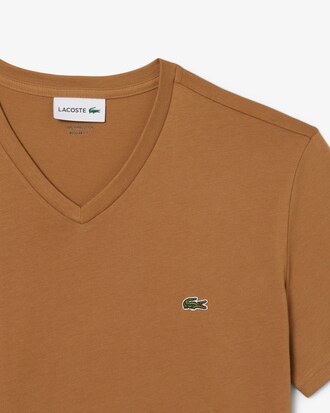 Lichtgewicht Katoenen Pima T-shirt met V-hals