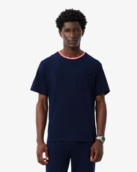 Pyjamashirt met contrasterende hals
