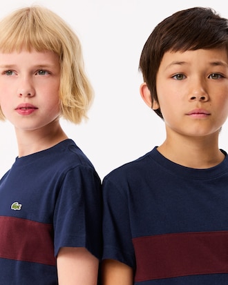 Katoenen T-shirt met Contrasterende Streep