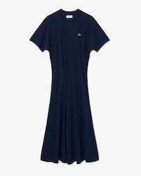 Lange T-shirt-jurk van Vloeiend Piqu&eacute;