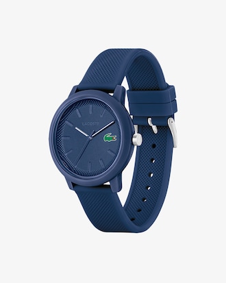 Lacoste.12.12-horloge heren met blauwe siliconen band