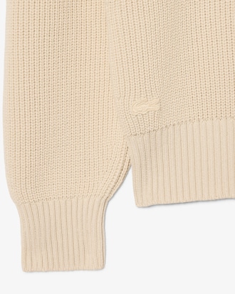 Sweater met Polokraag met Parelsteek en Badgeaccent