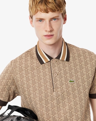 Classic Fit Monogram Jacquard Polohemd