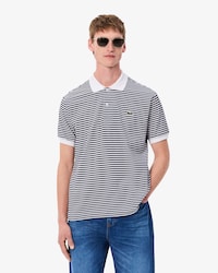 Classic Fit L.12.12 Gestreept Petit Piqué Polohemd