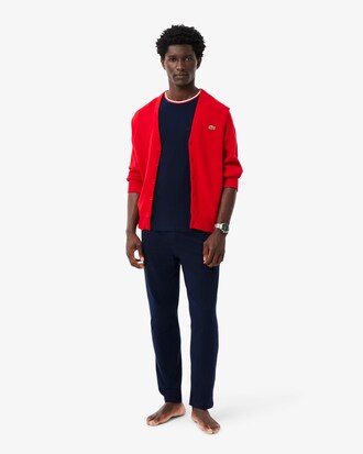 Pyjamashirt met contrasterende hals
