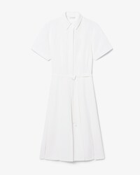 Lange, vloeiende Jacquard Jurk met Plooien