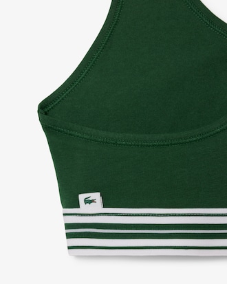 Stretch Katoenen Bralette met Contrasterende Band