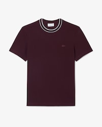 Stretch Piqu&eacute; T-shirt met Gestreepte Kraag