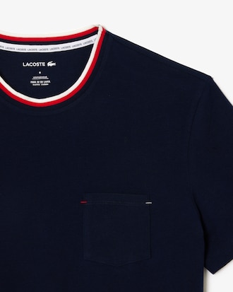 Pyjamashirt met contrasterende hals