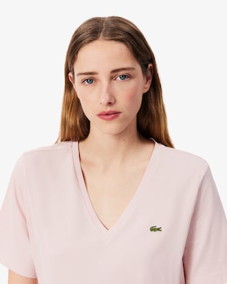 Relaxed Fit Zacht Katoenen T-shirt met V-hals