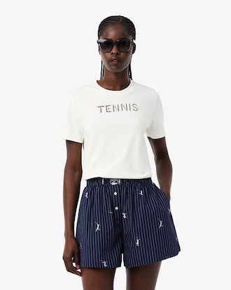 T-shirt met Tennisborduursel