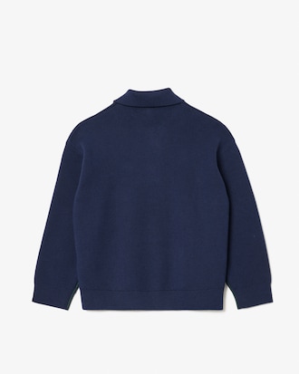Langmouwig Poloshirt van Katoen- en Wolmix