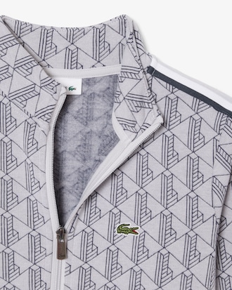 Unisex monogram Sweatshirt met Hoge Hals en Rits