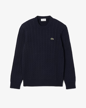 Sweater, Gebreid katoen met kabelpatroon