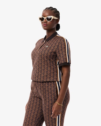 Slim Fit Monogram Jacquard Polohemd