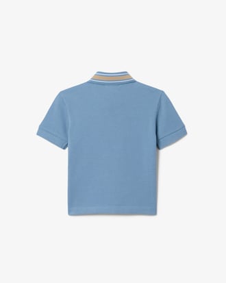 Petit Piqu&eacute; Polohemd met Gestreepte Kraag