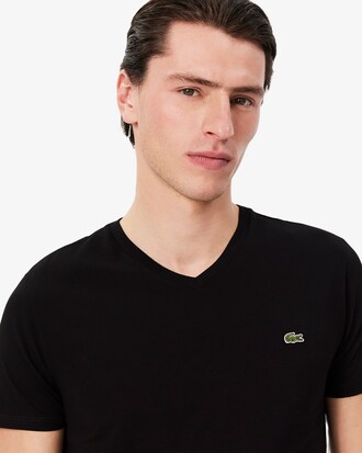 Lichtgewicht Katoenen Pima T-shirt met V-hals