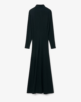 Runway Zijden Maxi Jurk met Polokraag