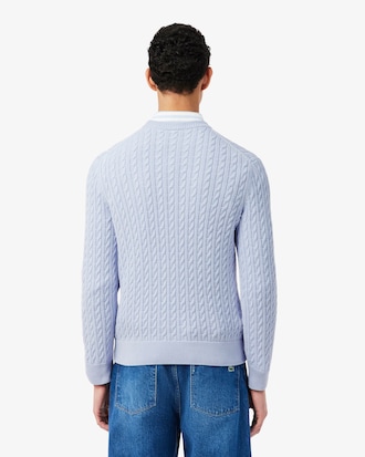Sweater, Gebreid katoen met kabelpatroon