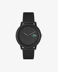 Lacoste.12.12-horloge heren met zwarte siliconen band