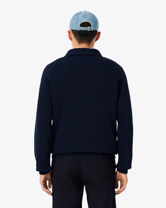 Geribbelde Katoenen Sweatshirt met Polokraag