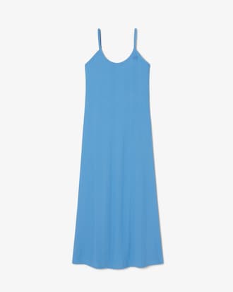 Geribbelde Katoenen Strappy Maxi Jurk
