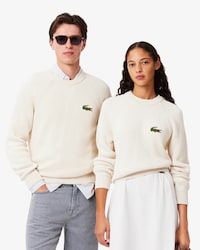 Geribbelde Katoenen Sweater met Badge