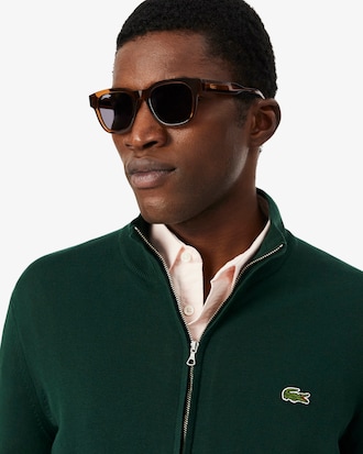 Katoenen Sweater met Hoge Hals en Rits