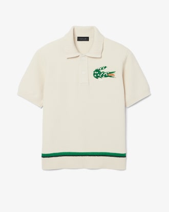 Runway Bloemenkrokodil Piqu&eacute; Sweater met Polokraag