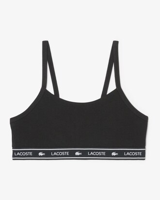 Stretch Katoenen Bralette met Logoband
