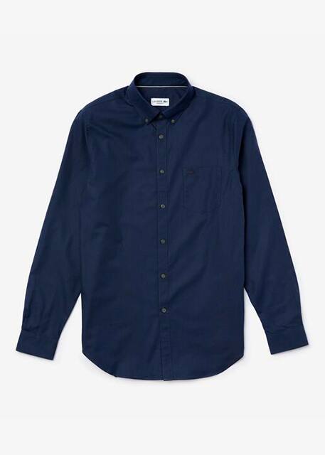 Camisa Lacoste de corte direito em azul-marinho