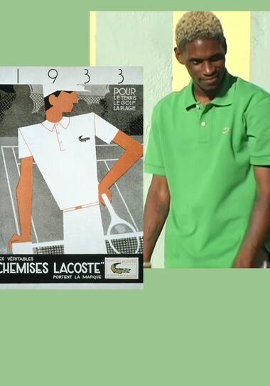 Publicidade Lacoste 1933 primeira camisa pólo