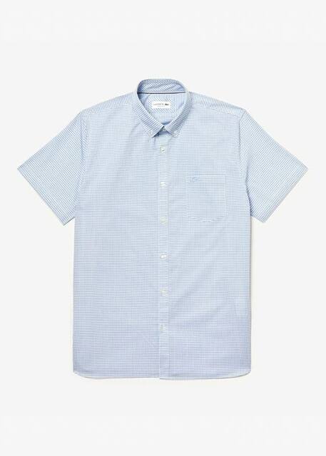 Camisa Lacoste de mangas curtas aos quadrados