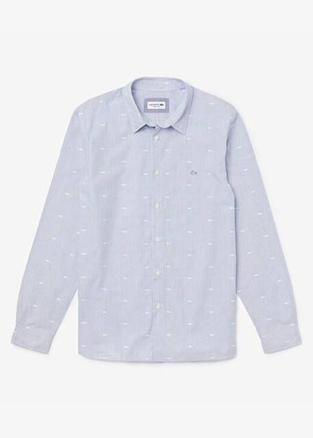 Camisa Lacoste de corte direito com crocodilo bordado