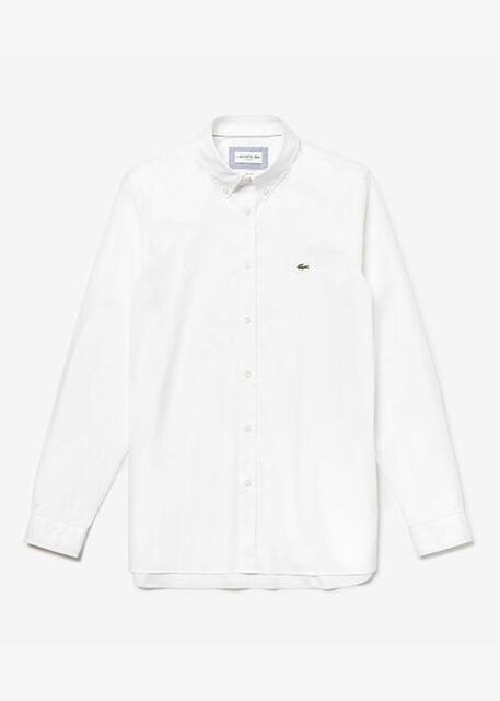 Camisa Lacoste de corte justo em popelina branca