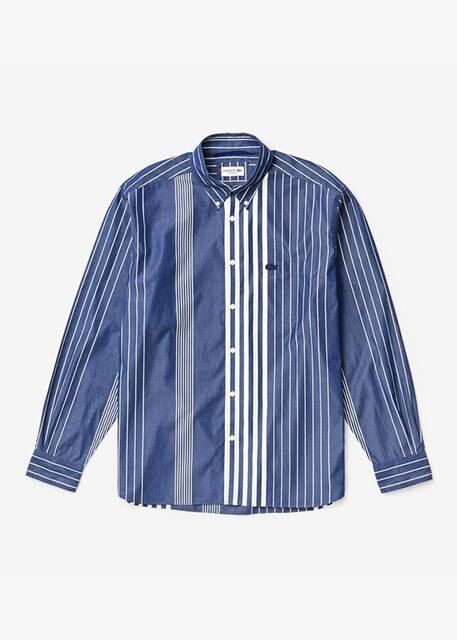 Camisa Lacoste de corte direito &agrave;s riscas