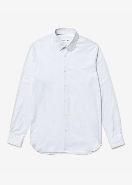 Camisa Lacoste de corte slim aos quadrados azuis e brancos