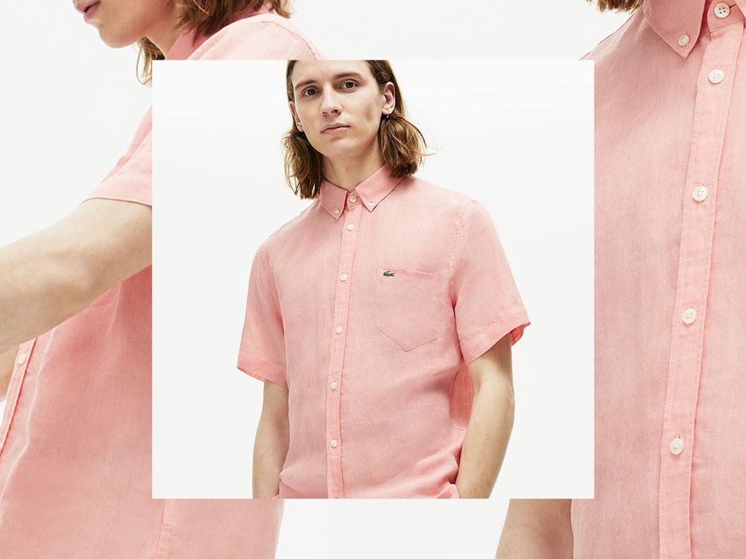 Lacoste Men&rsquo;s lightweight summer linen shirt