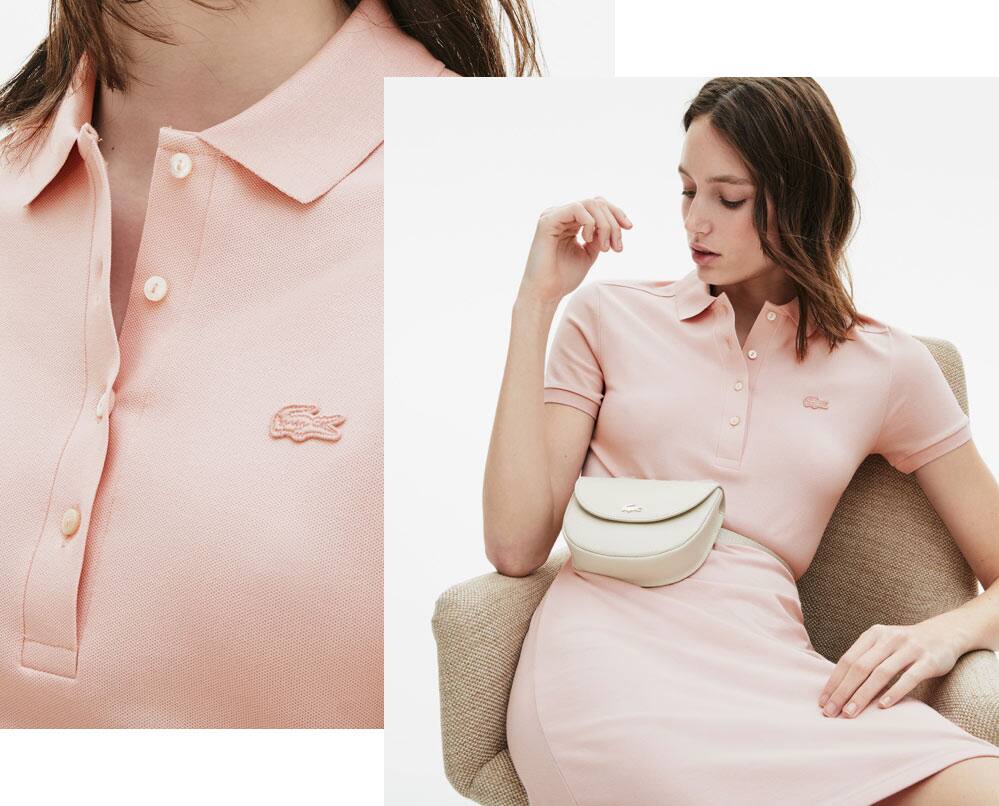 Vestido-polo Lacoste em mini piqu&eacute;